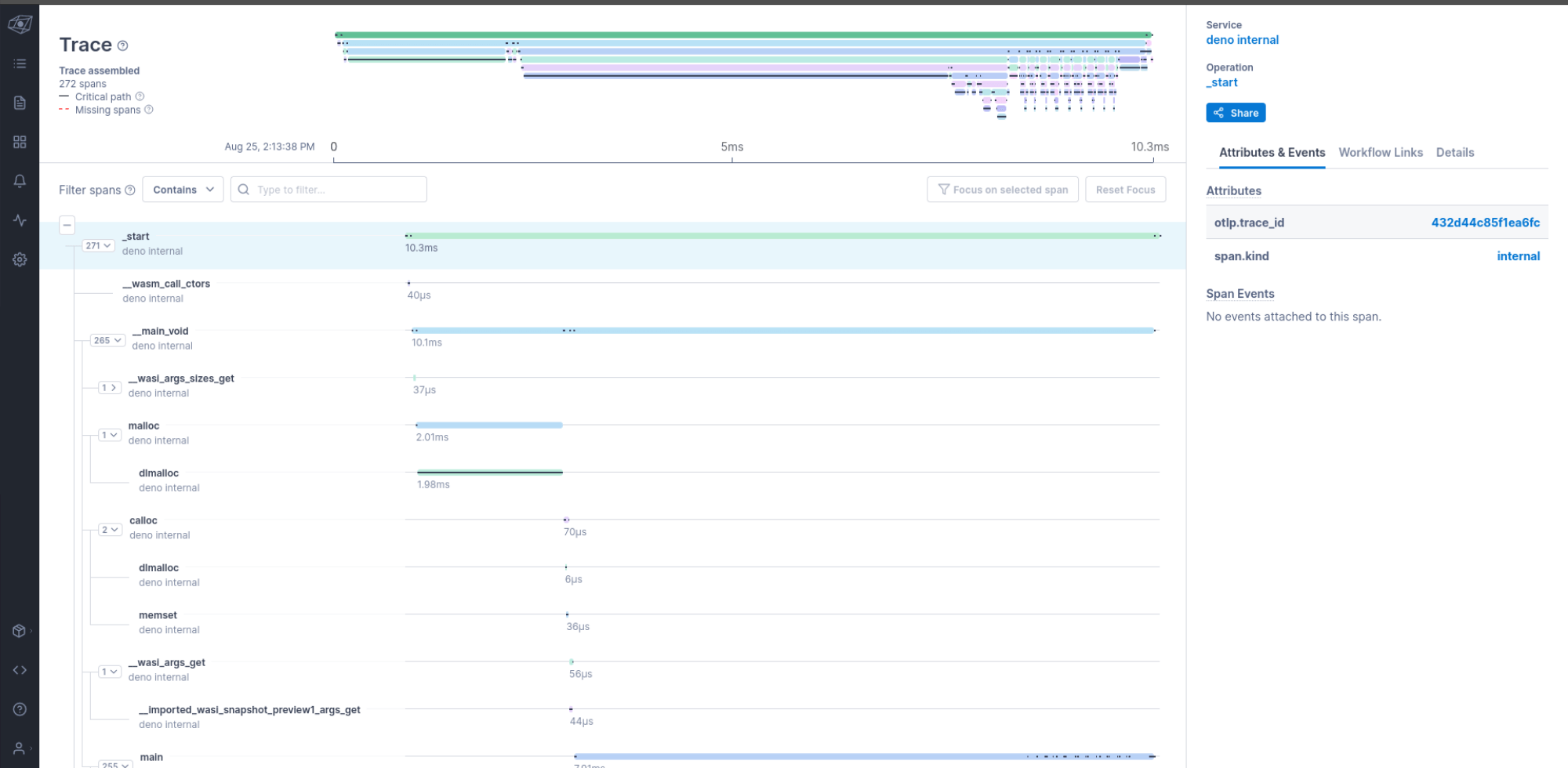 Observability in Lightstep from WebAssembly